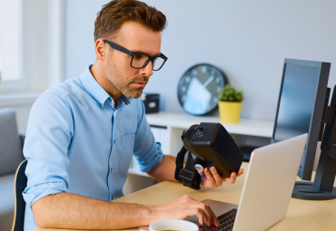 Professional working remotely with GreenSpruce internet